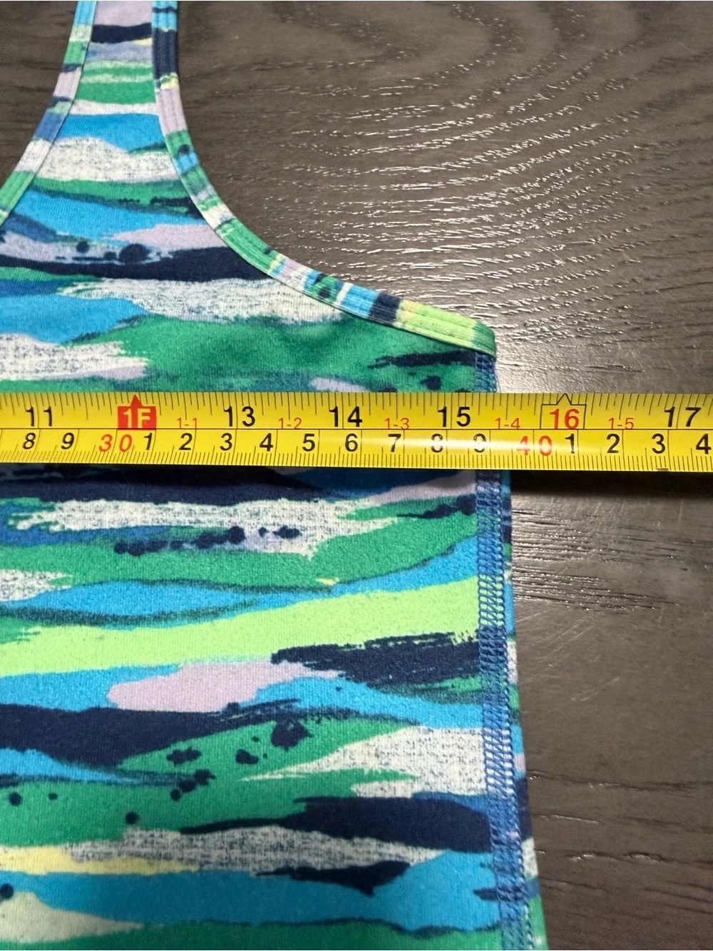 Lululemon Racerback Longline Tank Tunic Abstract Stripe Green Blue Size 10